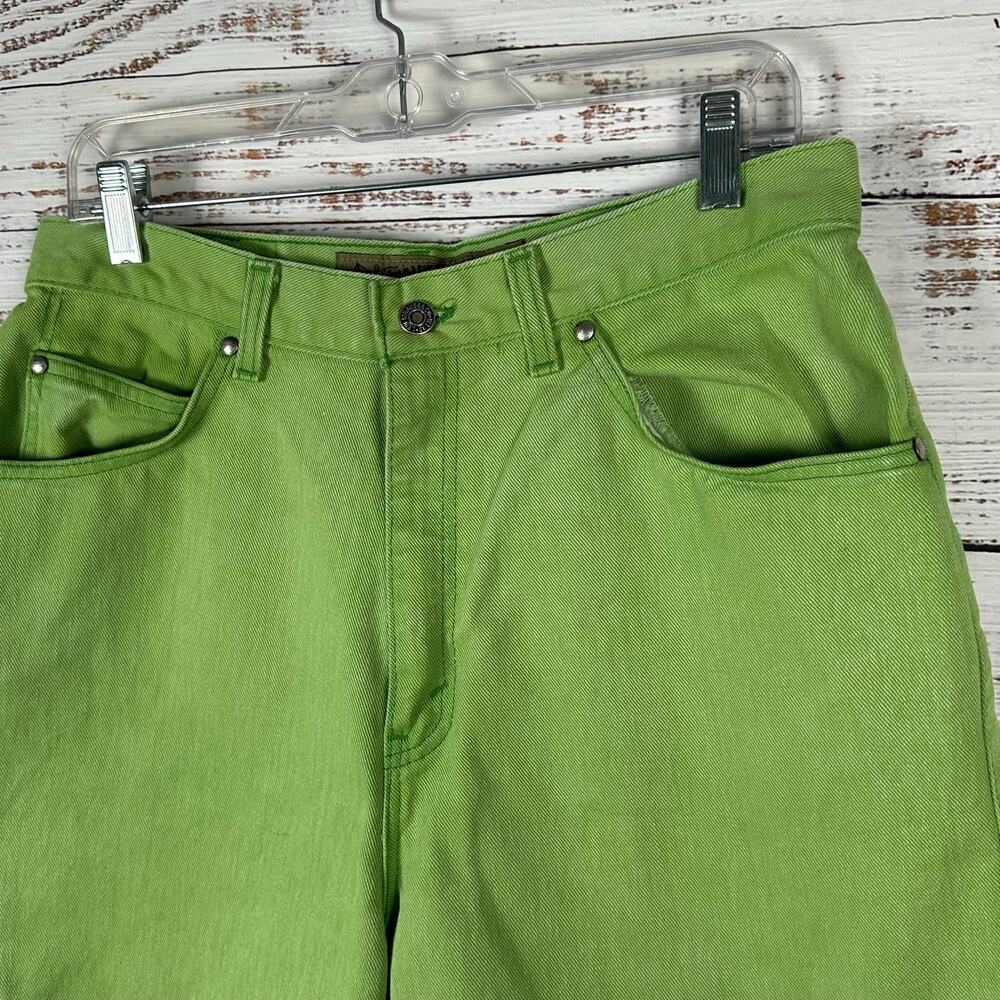 Womens VTG 90s Levis 900 Series Green Denim Jeans Bermuda Hi Rise Cotton USA 14 - Picture 2 of 7